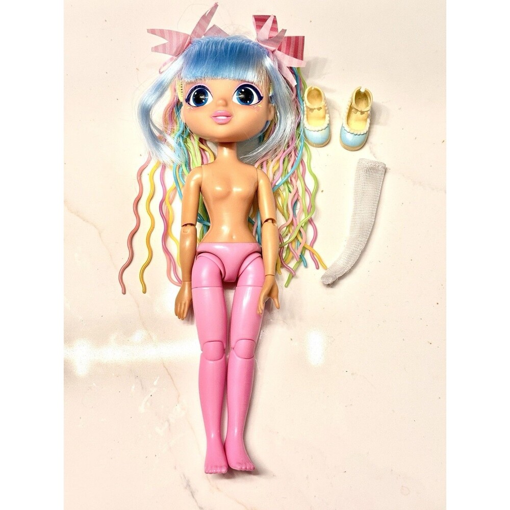 Sunny Days Entertainment Jelly Hair Doll Rainbow Blue Eyes Shoes Pink‎ Bows 10in